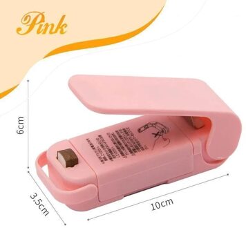 Draagbare Warmte Sealer Plastic Pakket Opbergtas Mini Sluitmachine Handige Sticker En Zegels Voor Voedsel Snack Keuken Accessoires roze