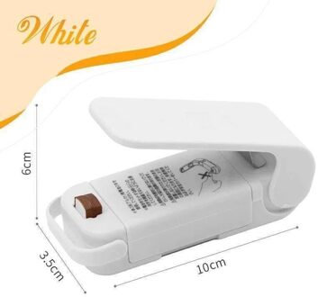 Draagbare Warmte Sealer Plastic Pakket Opbergtas Mini Sluitmachine Handige Sticker En Zegels Voor Voedsel Snack Keuken Accessoires wit
