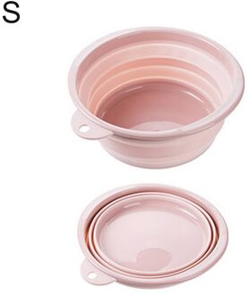 Draagbare Wastafel Inklapbare Silicone Wastafel Outdoor Folding Wastafel Opvouwbare Emmer Container Badkamer Accessoires Roze