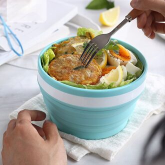 Draagbare Water Cup En Kom Intrekbare Combinatie Reizen Outdoor Wilde Servies Kinderen Mondwater Cup Vouwen Siliconen Kom 550ml bowl