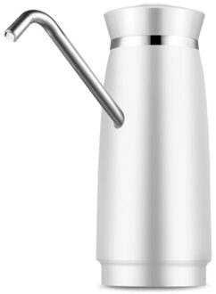 Draagbare Water Fles Pomp Usb Opladen Automatische Drinkwater Pomp Elektrische Water Dispenser Fles Water Schakelaar wit