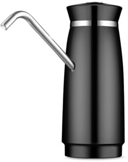 Draagbare Water Fles Pomp Usb Opladen Automatische Drinkwater Pomp Elektrische Water Dispenser Fles Water Schakelaar zwart