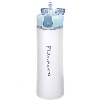 Draagbare Water Flessen Plastic Stro Cup Sport Drinken Fles Stro Mok Reizen Sap Water Cup Bidon Cup Drinkware cyaan