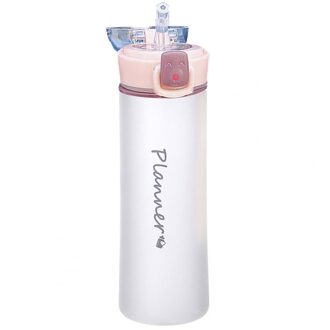 Draagbare Water Flessen Plastic Stro Cup Sport Drinken Fles Stro Mok Reizen Sap Water Cup Bidon Cup Drinkware Roze