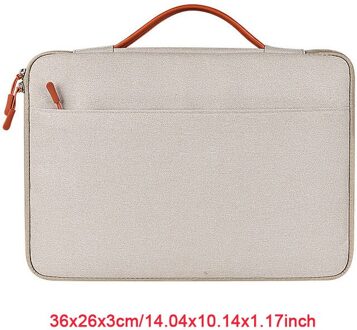 Draagbare Waterdichte Aktetas Mannen Vrouwen Notebook Tas Documenten Ipad Opslag Pouch Office Business Reizen Organiseren Handtas Beige 13duim