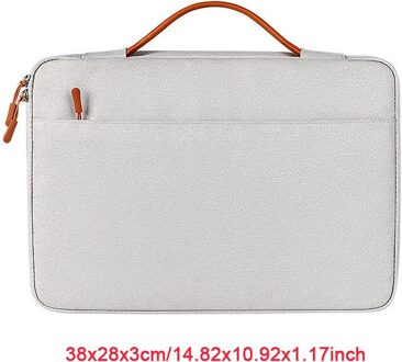 Draagbare Waterdichte Aktetas Mannen Vrouwen Notebook Tas Documenten Ipad Opslag Pouch Office Business Reizen Organiseren Handtas grijs 14duim