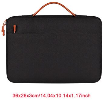 Draagbare Waterdichte Aktetas Mannen Vrouwen Notebook Tas Documenten Ipad Opslag Pouch Office Business Reizen Organiseren Handtas zwart 13duim