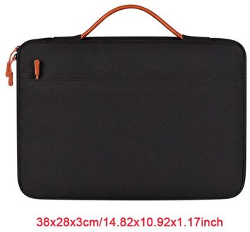 Draagbare Waterdichte Aktetas Mannen Vrouwen Notebook Tas Documenten Ipad Opslag Pouch Office Business Reizen Organiseren Handtas zwart 14duim