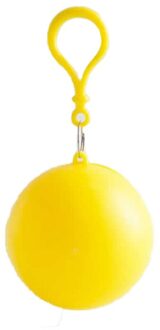 Draagbare Wegwerp Regenjas Sleutelhanger Mantel Regenjas Draagbare Regenjas Wegwerp Regen Draagbare Poncho Unisex Regenkleding 1Pcs geel