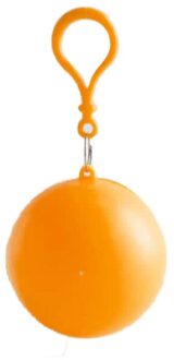 Draagbare Wegwerp Regenjas Sleutelhanger Mantel Regenjas Draagbare Regenjas Wegwerp Regen Draagbare Poncho Unisex Regenkleding 1Pcs oranje