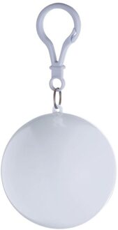 Draagbare Wegwerp Regenjas Sleutelhanger Mantel Regenjas Draagbare Regenjas Wegwerp Regen Draagbare Poncho Unisex Regenkleding 1Pcs wit