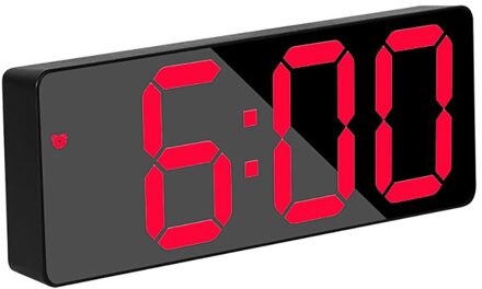 Draagbare Wekker Led Display Digitale Spiegel Wekker Batterij Plug-In Dual Purpose Wekker Geschikt Voor Slaapkamer kantoor Rood
