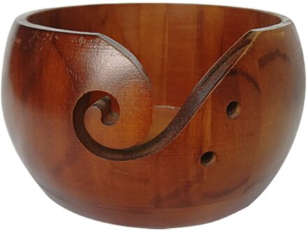 Draagbare Wollen Garen Bal Houten Opslag Kom Stofdicht Haak Bowl Garen Opslag Kom Breien Handwerken Organizer Case L * 5