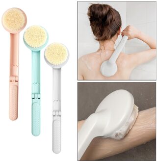 Draagbare Zachte Hoofd Lange Handvat Opvouwbare Body Bad Douche Terug Borstel Scrubber Massager Huid Reinigen Douche Thuis Travel Size roze