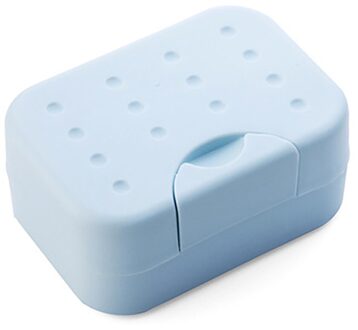 Draagbare Zeep Gerechten Met Deksels Draagbare Reizen Hotel Zeep Storage Case Badkamer Plastic Zeep Container Spons Houder Boite Savon blauw