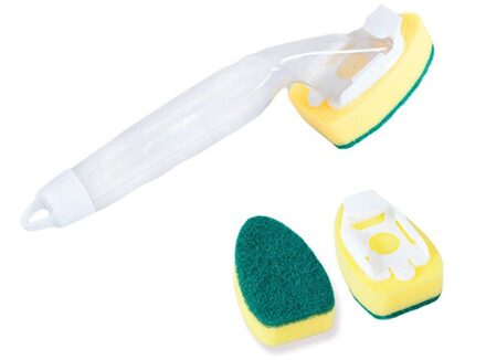 Draagbare Zeepdispenser Scrubber Cleaner Schotel Wand Brush Scrub Refill Wassen Vaatwasser Keuken Schoon Schoonmaakproducten Gereedschap zoals de afbeelding