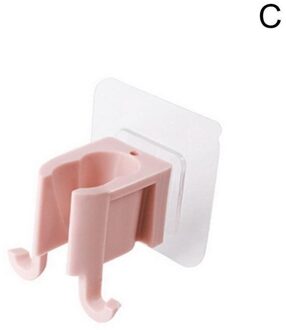 Draagbare Zelfklevende Douchekop Plank Douchekop Rack Plastic Geen Punch Douche Sprinkler Houder Badkamer Accessoires roze