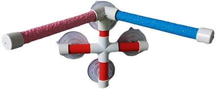 Draagbare Zuignap Vogel Raam en Douche Baars Speelgoed voor Papegaai Ara Kaketoe Parkieten Parkiet Bad Dubbele Stand