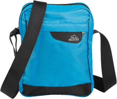 Draagtas/Schoudertas Beaver - heren/dames - Klein tasje - blauw - 21 x 26 x 8 cm