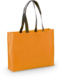 Draagtas/schoudertas/boodschappentas in de kleur oranje 40 x 32 x 11 cm - Boodschappentassen