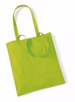 Draagtasje met hengsels - 10x - limegreen - 42 x 38 cm - katoen - 10 liter - boodschappen - gymtas