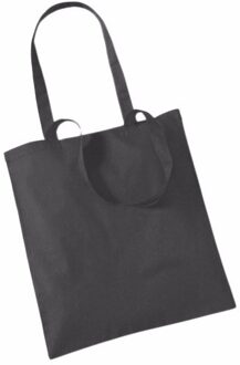 Draagtasje met hengsels - antraciet - 42 x 38 cm - katoen - 10 liter - boodschappen - gymtas - Shoppers Grijs