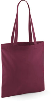 Draagtasje met hengsels - bordeaux - 42 x 38 cm - katoen - 10 liter - boodschappen - gymtas