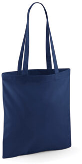 Draagtasje met hengsels - donkerblauw - 42 x 38 cm - katoen - 10 liter - boodschappen - gymtas Navy