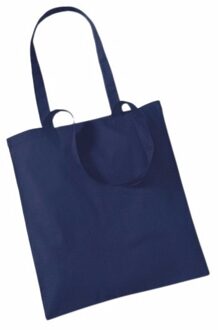 Draagtasje met hengsels - donkerblauw - 42 x 38 cm - katoen - 10 liter - boodschappen - gymtas - Shoppers