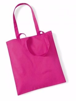 Draagtasje met hengsels - fuchsia roze - 42 x 38 cm - katoen - 10 liter - boodschappen - gymtas - Shoppers