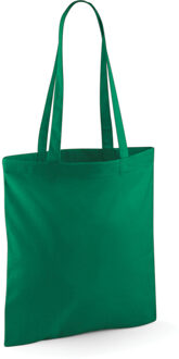Draagtasje met hengsels - groen - 42 x 38 cm - katoen - 10 liter - boodschappen - gymtas