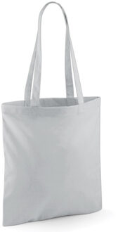 Draagtasje met hengsels - lichtgrijs - 42 x 38 cm - katoen - 10 liter - boodschappen - gymtas