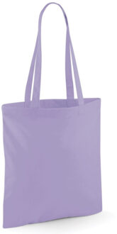 Draagtasje met hengsels - lichtpaars - 42 x 38 cm - katoen - 10 liter - boodschappen - gymtas Lila