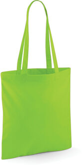 Draagtasje met hengsels - lime groen - 42 x 38 cm - katoen - 10 liter - boodschappen - gymtas