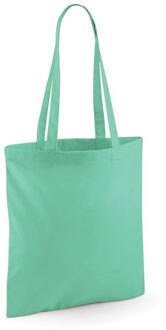 Draagtasje met hengsels - mintgroen - 42 x 38 cm - katoen - 10 liter - boodschappen - gymtas