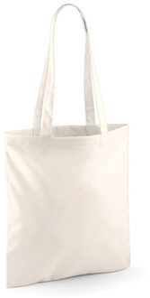 Draagtasje met hengsels - naturel - 42 x 38 cm - katoen - 10 liter - boodschappen - gymtas