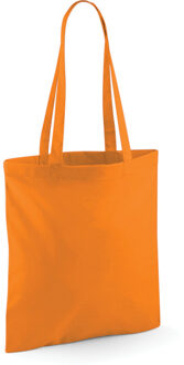 Draagtasje met hengsels - oranje - 42 x 38 cm - katoen - 10 liter - boodschappen - gymtas