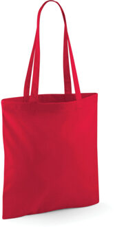 Draagtasje met hengsels - rood - 42 x 38 cm - katoen - 10 liter - boodschappen - gymtas