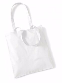 Draagtasje met hengsels - wit - 42 x 38 cm - katoen - 10 liter - boodschappen - gymtas - Shoppers