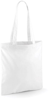 Draagtasje met hengsels - wit - 42 x 38 cm - katoen - 10 liter - boodschappen - gymtas