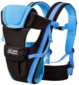 Draagzak 0-30 Maanden Ademende Voorkant 4 In 1 Baby Comfortabele Sling Backpack Pouch Wrap Baby Kangoeroe Blauw