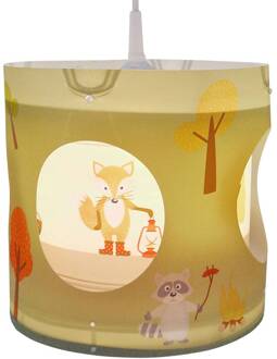 Draai-hanglamp bosdieren groen, bruin