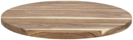 draaibaar serveer plateau - dienblad - Acacia hout - D35 cm - lichtbruin - rond