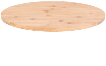draaibaar serveer plateau - dienblad - bamboe hout - D35 cm - lichtbruin - rond