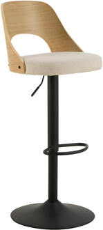 Draaibare Barkruk 'Vila' kleur Beige/Naturel (zithoogte 62-84cm) Beige / Naturel