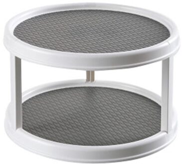 Draaibare Desktop Keuken Opbergvak Multifunctionele Plastic Ronde Opbergkast Spice Fles Bad Cosmetica Make-Up Rek blauw