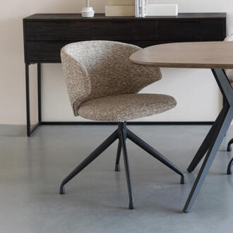 Draaibare Eetkamerstoel 'Azra' Bouclé, kleur Bruin