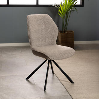 Draaibare Eetkamerstoel 'Chandler' Bouclé, kleur Beige