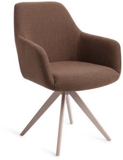 Draaibare Eetkamerstoel 'Hiroo' Turn Beige, kleur Rustic Rye