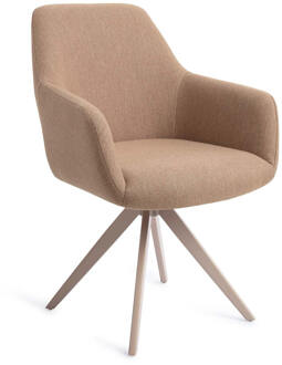 Draaibare Eetkamerstoel 'Hiroo' Turn Beige, kleur Whisper Wheat